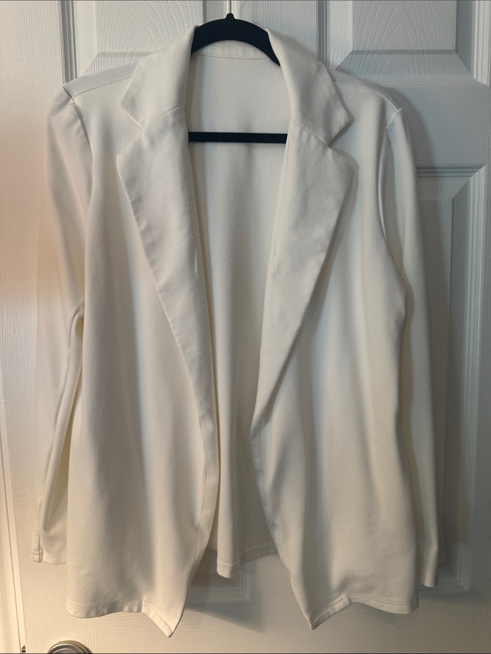 White Women's Open-Front Blazer Jacket - Large
